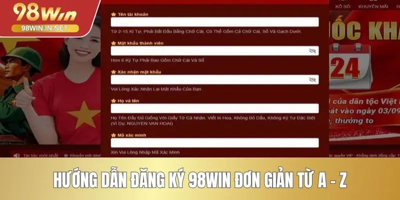 Hướng dẫn đăng ký 98WIN đơn giản từ A - Z